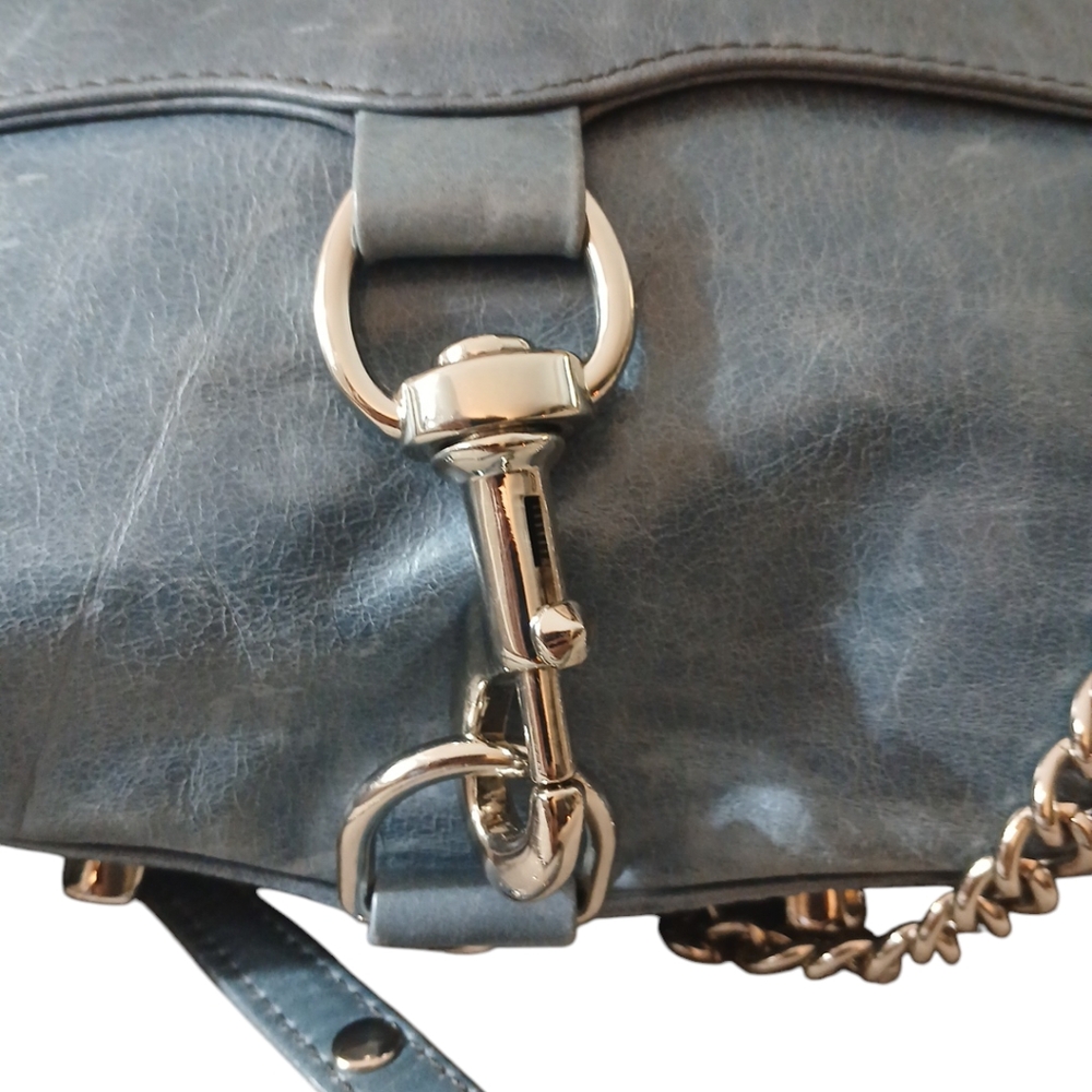 Rebecca Minkoff Blue Leather Mini Mac Crossbody Bag - Picture 2 of 14
